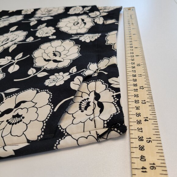 Vintage Ann Taylor Loft Black & White Floral Cotton Blend Print Skirt Size 8 Y2K - Picture 9 of 10